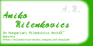 aniko milenkovics business card